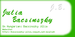 julia bacsinszky business card