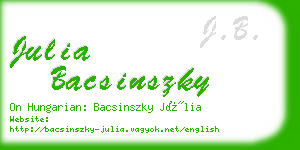 julia bacsinszky business card